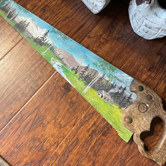 Painting on vintage Saw - Picture 9 of 14